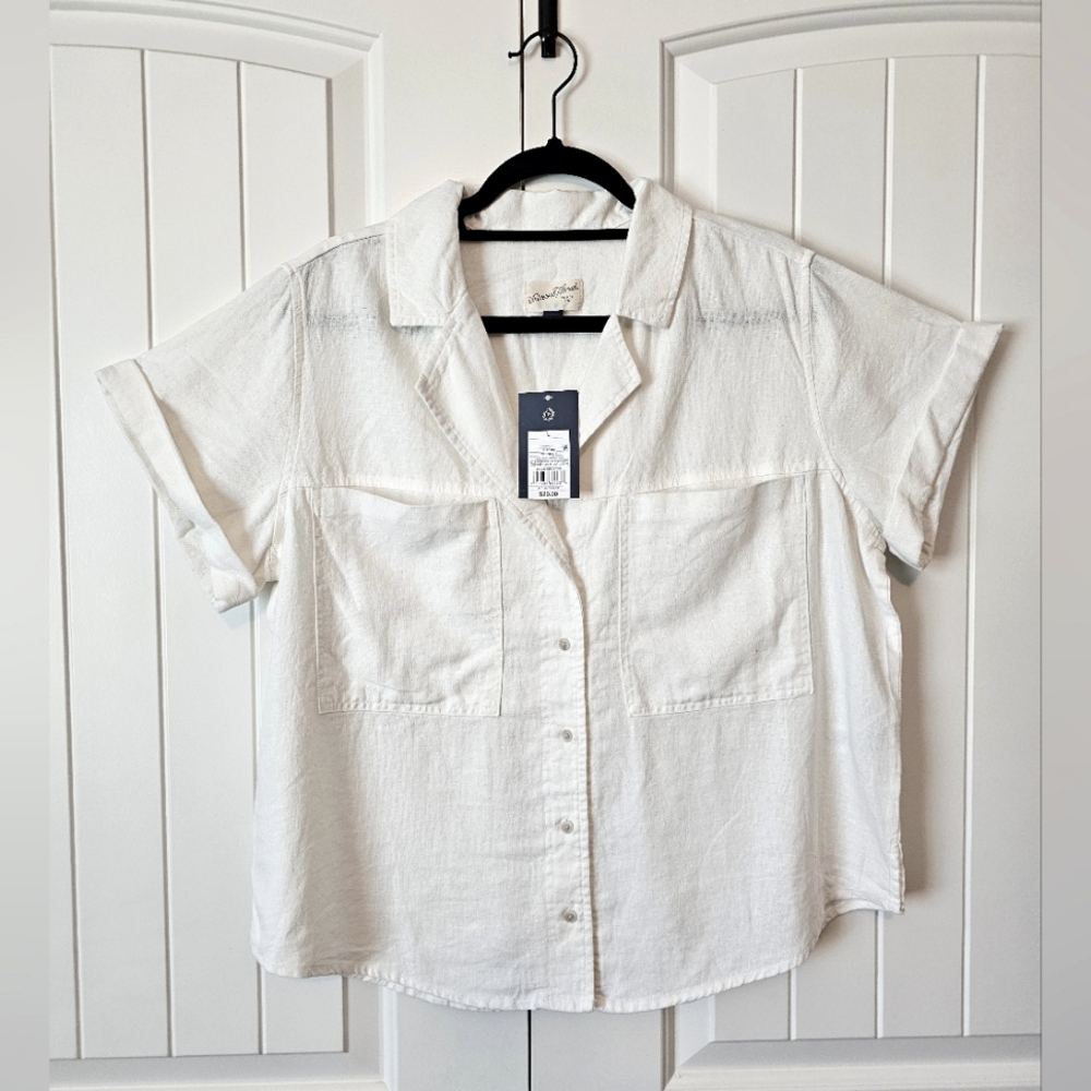 Women's White Button-Up Shirt